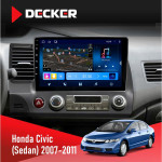 Штатная магнитола Honda Civic 2007-2011 (Sedan) Decker D10-008 8x128 DSP 4G