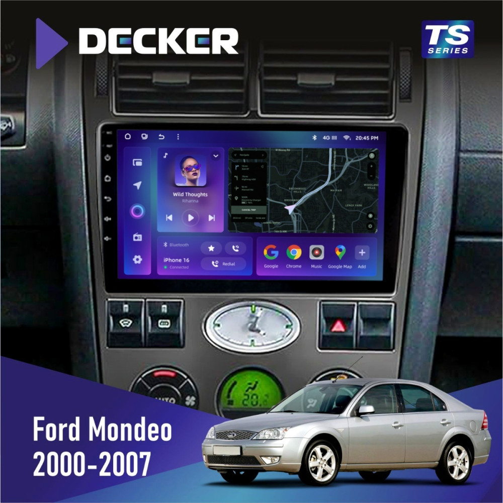 Штатна магнітола Ford Mondeo 2000-2007 Decker TS9002 TS 4x32, DSP, 4G Штатна магнітола Ford Mondeo 2000-2007 Decker TS9002 TS 4x32, DSP, 4G