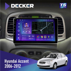 Штатная магнитола Hyundai Accent 2006-2012 Decker TS9002 TS 4x32, DSP, 4G