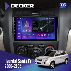 Штатная магнитола Hyundai Santa Fe 2000-2006 Decker TS9002 TS 4x32, DSP, 4G