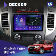 Штатная магнитола Mitsubishi Pajero 2007-2021 AMP Rockford Decker TS9003 TS 4x64, DSP 4G, 2k