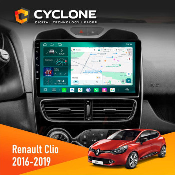 Штатная магнитола Renault Clio 2016-2019 Cyclone C10-013 4x64 DSP 4G