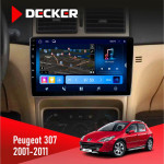Штатная магнитола Peugeot 307 2001-2011 Decker D9-008 8x128 DSP 4G