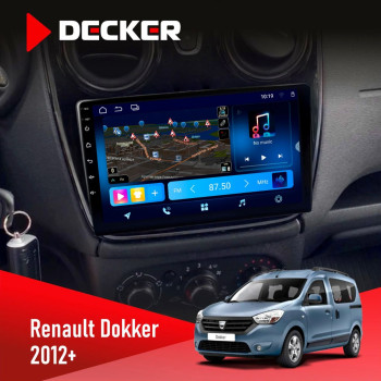 Штатная магнитола Renault Dokker, Sandero, Lodgy 2012  (1 кнопка) Decker D9-008 8x128 DSP 4G
