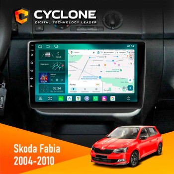 Штатна магнітола Skoda Fabia 2007-2014 Cyclone C10-013 4x64 DSP 4G