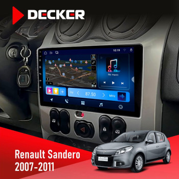 Штатная магнитола Renault Sandero 2007-2011 Decker D9-008 8x128 DSP 4G
