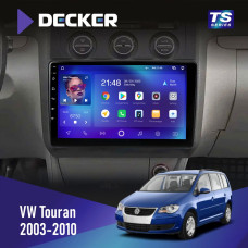 Штатная магнитола Volkswagen Touran 2003-2010 Black Climate Decker TS10003 TS 4x64, DSP 4G, 2k