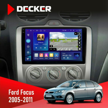 Штатна магнітола Ford Focus 2 2005-2011 Decker D9005 4x64, DSP, 360, 4G, 2k
