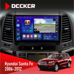 Штатная магнитола Hyundai Santa Fe 2006-2012 Decker D9005 4x64, DSP, 360, 4G, 2k