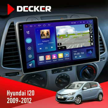Штатна магнітола Hyundai I20 2009-2012 Decker D9005 4x64, DSP, 360, 4G, 2k