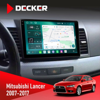 Штатна магнітола Mitsubishi Lancer X 2007-2017 AMP Rockford Decker D10-004 6x128, DSP, 360, 2k