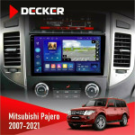 Штатна магнітола Mitsubishi Pajero 2007-2021 AMP Rockford Decker D9005 4x64, DSP, 360, 4G, 2k