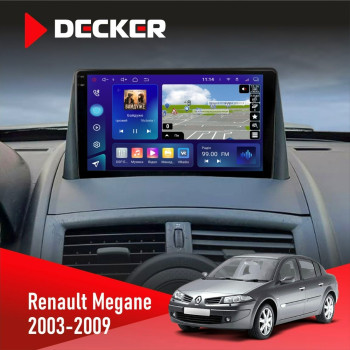 Штатна магнітола Renault Megane II 2003-2009 Decker D9005 4x64, DSP, 360, 4G, 2k