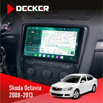  Штатна магнітола Skoda Octavia A5 2008-2013 Black Decker D10004 6x128, DSP, 360, 2k