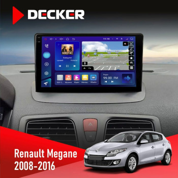 Штатная магнитола Renault Megane III 2008-2016 Decker D9005 4x64, DSP, 360, 4G, 2k