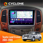 Штатна магнітола Toyota Land Cruiser (100) 2003-2008 Cyclone C10002 2x32, 4G, 2k