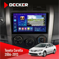 Штатная магнитола Toyota Corolla 2006-2013 Big frame Decker D9005 4x64, DSP, 360, 4G, 2k