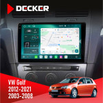 Штатная магнитола Volkswagen Golf 2003-2008 Climate 2 Decker D10004 6x128, DSP, 360, 2k