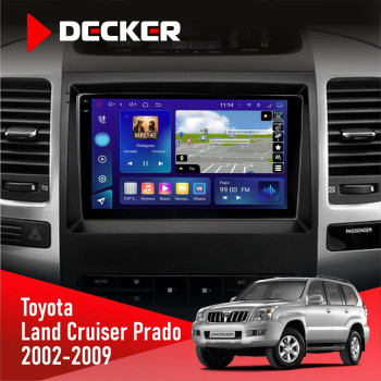 Штатна магнітола Toyota Land Cruiser Prado (120) 2002-2009 Decker D9005 4x64, DSP, 360, 4G, 2k