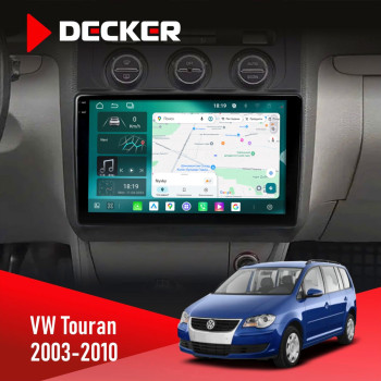  Штатна магнітола Volkswagen Touran 2003-2010 Black Climate Decker D10004 6x128, DSP, 360, 2k