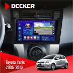 Штатная магнитола Toyota Yaris 2005-2010 Decker D9005 4x64, DSP, 360, 4G, 2k