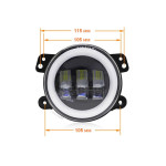 Фара светодиодная Cyclone FOG-04 45W+DRL 4" 5000K