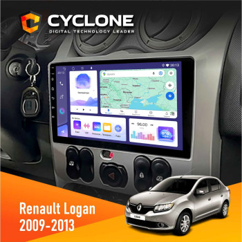 Штатна магнітола Renault Logan 2009-2013 Cyclone C9-011 4x64, DSP