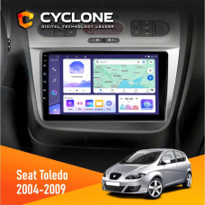 Штатная магнитола Seat Toledo 2004-2009 Cyclone C9008 4x64, DSP