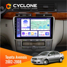 Штатная магнитола Toyota Avensis 2002-2008 Cyclone C9008 4x64, DSP