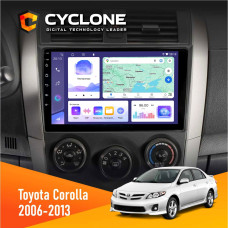 Штатная магнитола Toyota Corolla 2006-2013 Cyclone C9008 4x64, DSP