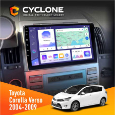 Штатная магнитола Toyota Corolla Verso 2004-2009 Cyclone C9008 4x64, DSP