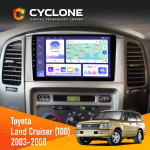 Штатна магнітола Toyota Land Cruiser (100) 2003-2008 Cyclone C9-011 4x64, DSP