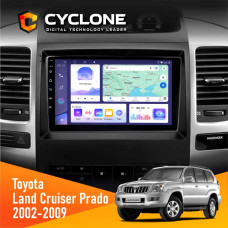 Штатная магнитола Toyota Land Cruiser Prado (120) 2002-2009 Cyclone C9008 4x64, DSP