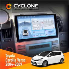 Штатная магнитола Toyota Corolla Verso 2004-2009 Cyclone C9009 4x64, DSP, 4G, 2k