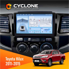 Штатная магнитола Toyota Fortuner, Hilux 2011-2015 Cyclone C9009 4x64, DSP, 4G, 2k