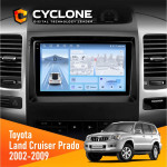 Штатная магнитола Toyota Land Cruiser Prado (120) 2002-2009 Cyclone C9-012 4x64 DSP 4G