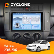 Штатная магнитола Volkswagen Polo 2005-2009 Cyclone C9009 4x64, DSP, 4G, 2k