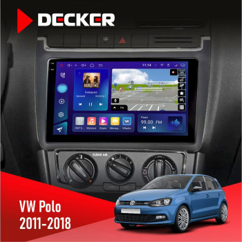 Штатная магнитола Volkswagen Polo 2011-2018 Decker D9005 4x64, DSP, 360, 4G, 2k