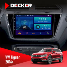 Штатная магнитола Volkswagen Tiguan 2016+ Decker D9002 6x128, DSP, 360, 2k