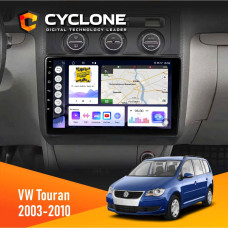 Штатная магнитола Volkswagen Touran 2003-2010 Black Conditioner Cyclone C10004 4x64, DSP, 2k