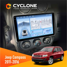 Штатная магнитола Jeep Compass, Patriot 2011-2016 Cyclone C10005 4x64, 4G, DSP, 2k