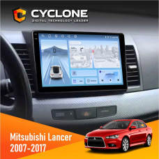 Штатная магнитола Mitsubishi Lancer X 2007-2017 AMP Rockford Cyclone C10005 4x64, 4G, DSP, 2k