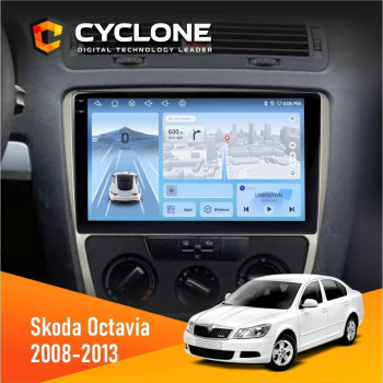 Штатная магнитола Skoda Octavia A5 2008-2013 Silver Cyclone C10-012 4x64 DSP 4G
