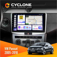 Штатная магнитола Volkswagen Passat (B6, B7) 2005-2014, CC 2012-2018 Cyclone C10005 4x64, 4G, DSP, 2k