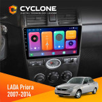 Штатна магнітола Lada Priora Black 2007-2014 Cyclone C9-001 2x64 CPL