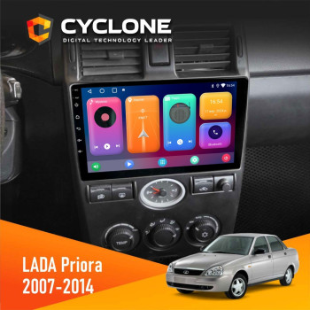 Штатна магнітола Lada Priora Black 2007-2014 Cyclone C9 CPL 2x32