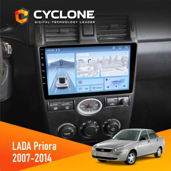 Штатна магнітола Lada Priora Black 2007-2014 Cyclone C9-012 4x64 DSP 4G