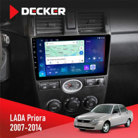 Штатная магнитола Lada Priora Black 2007-2014 Decker D9-007 4x64 DSP 360 4G