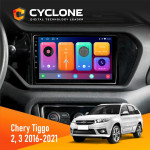 Штатна магнітола Chery Tiggo 2, 3 2016-2021 Cyclone C9-001 2x64 CPL