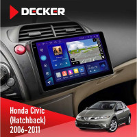 Штатная магнитола Honda Civic 2006-2011 (Hatchback) Decker D10-005 4x64, DSP, 360, 4G, 2k